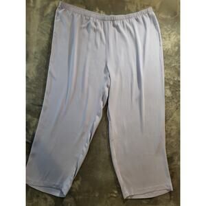 Eileen Fisher NWT Woman Purple 100% Silk Pants Size 3X High Waist Pull On